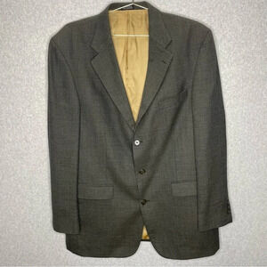 Oscar De Le Renta Notch Lapel Tweed Check Woolen Blazer